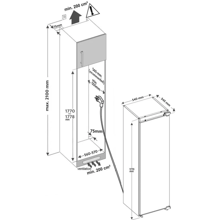 Frigider incorporabil Fabiano FBR 0300