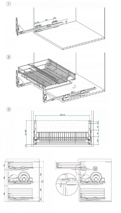 VARIANT MULTI Coș pentru vase în dulapul inferior Grafit REJS