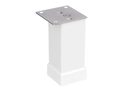 Picior patrat 40mm x 40mm aluminiu Alb