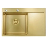 Chiuvetă de bucătărie Zerix ZH7849 Gold cu picurător, inox, 78x49 cm