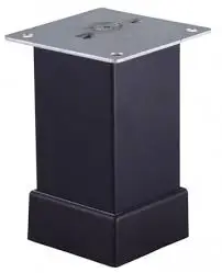  Picior patrat 40mm x 40mm aluminiu Negru