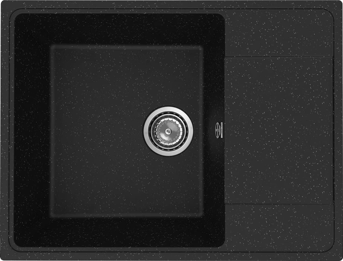 Chiuvetă bucătărie compozit Practik PR650-004, Negru Onix, 65x50 cm