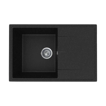 Chiuvetă bucătărie compozit Practik PR735-004, Negru Onix, 73.5x50 cm