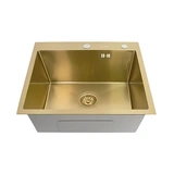 Chiuvetă de bucătărie Zerix ZH5050 Gold, inox, 50x50 cm