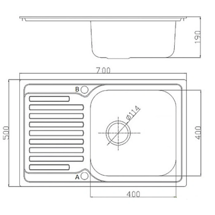 Chiuveta Fabiano BR 70x50 Bruch