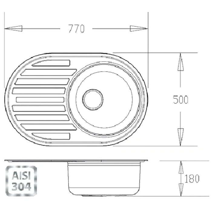 Chiuveta Fabiano BR 77x50 Bruch