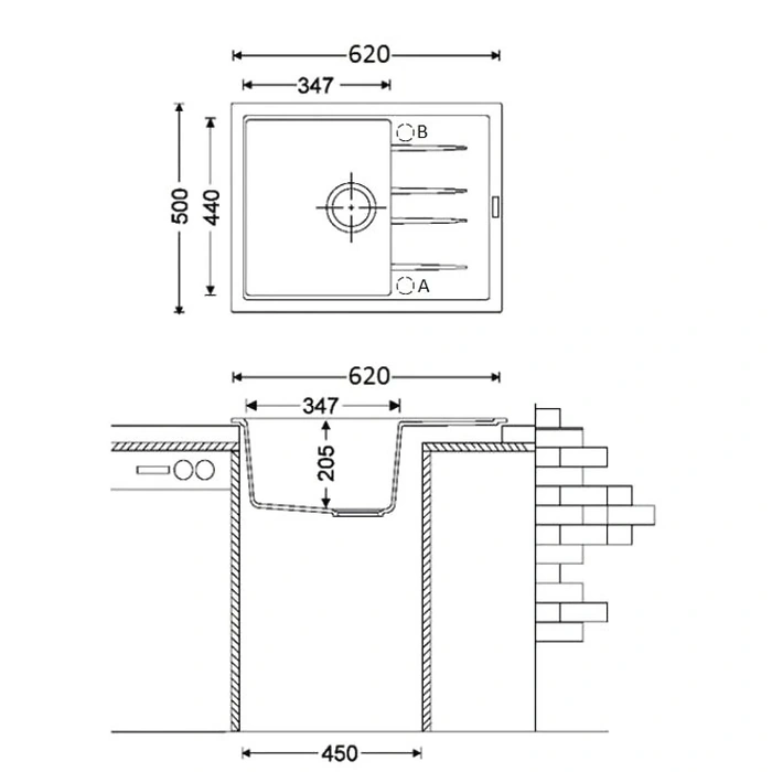 Chiuveta Fabiano Classic 62x50 Beige