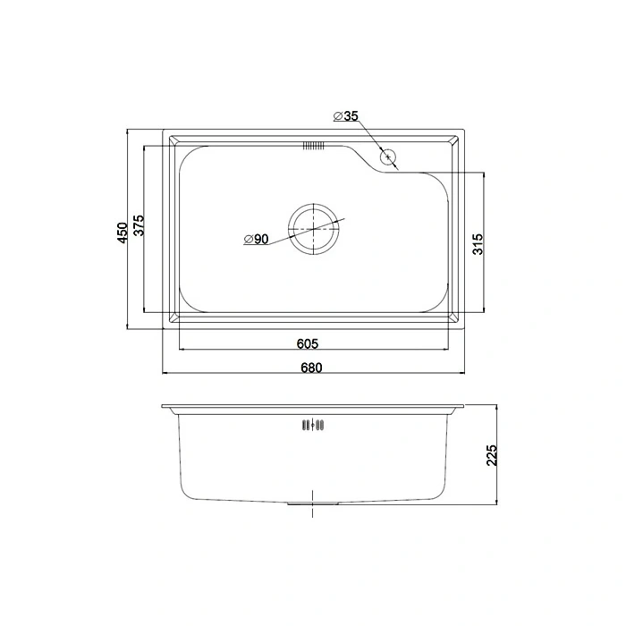 Chiuveta Fabiano BR 68x45 Bruch