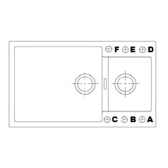Chiuveta Fabiano Quadro 86x50x15 Titanium