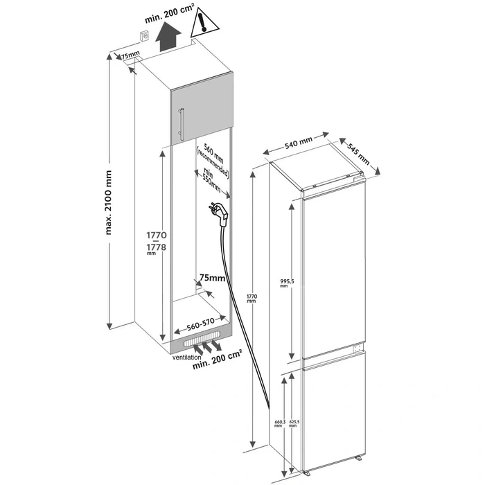 Frigider incorporabil Fabiano FBF 0249