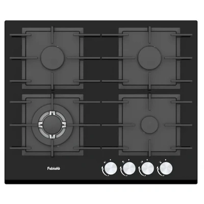 Plita pe gaz Fabiano FHG 14-44 VGH-T Black Glass