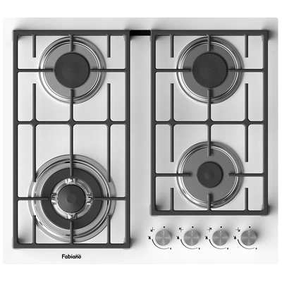 Plita pe gaz Fabiano FHG 2844 VGHT White Glass