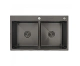 Chiuvetă bucătărie Zerix ZH8350 Nano Black cu picurător, 83x50 cm