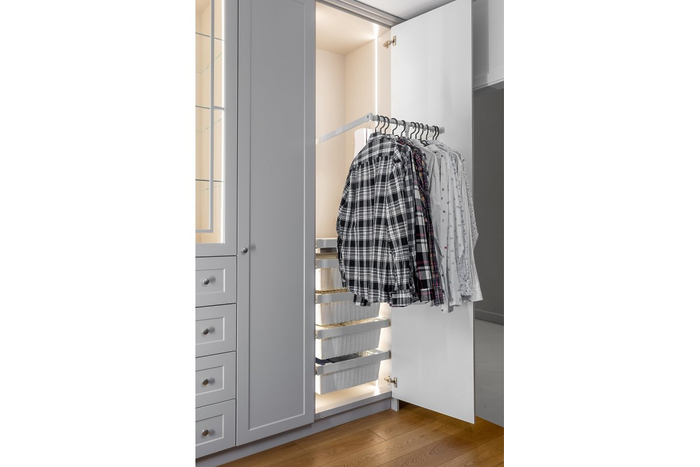 Lift haine cu suport ajustabil 645mm - 910mm, alb