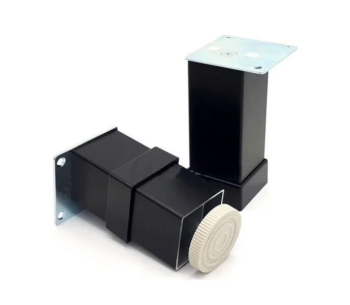  Picior patrat 40mm x 40mm aluminiu Negru