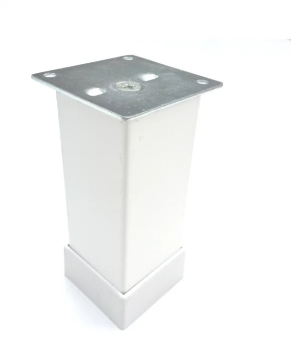 Picior patrat 40mm x 40mm aluminiu Alb