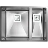 Chiuveta bucatarie din inox cu montare sub blat cu doua cuve Fabiano Quadro 58 R10 L Double