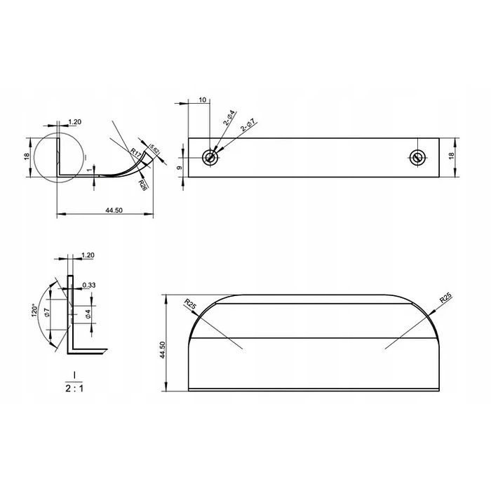 Mâner UA02 Aluminiu
