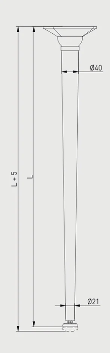 Set 4 picioare masa ajustabile H710 X-Line, alb mat