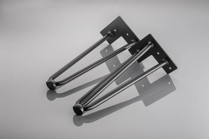 Set 4 picioare masa ARTO H711 mm, negru mat