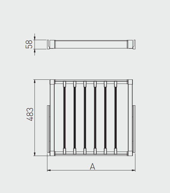 Suport pantaloni extractibil ELITE 600mm, soft-close, antracit
