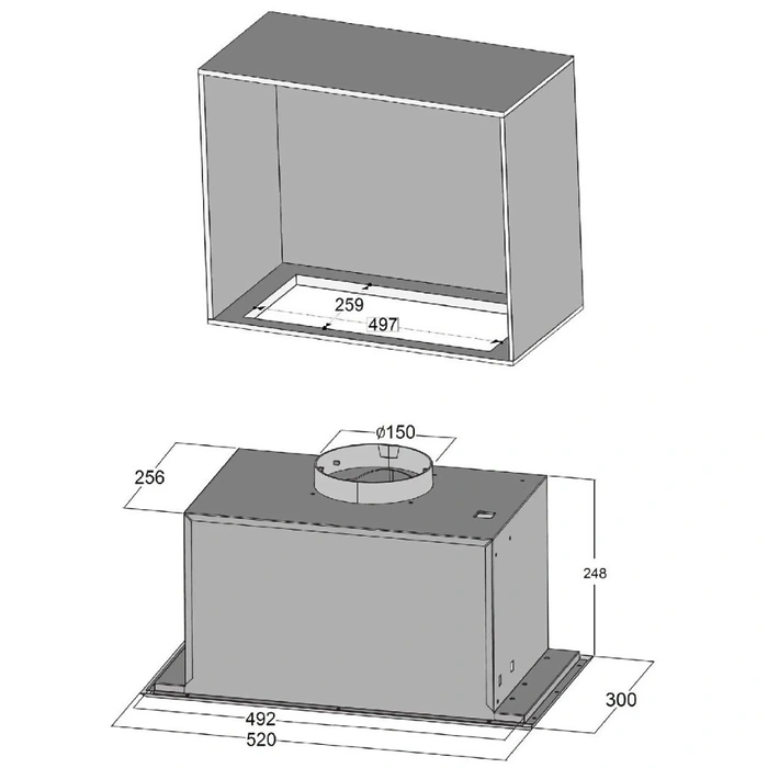 Hota incorporabila Fabiano Tecna 520 White Glass
