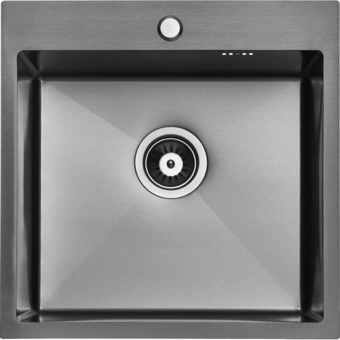 Chiuvetă de bucătărie Zerix ZH5050 Nano Black, inox tratat, 50x50 cm
