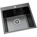 Chiuvetă de bucătărie Zerix ZH5050 Nano Black, inox tratat, 50x50 cm