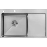 Chiuvetă de bucătărie Zerix ZH7849 Satin, inox, cu picurător, 78x49 cm