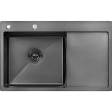 Chiuvetă de bucătărie Zerix ZH7849 Nano Black cu picurător, 78x49 cm